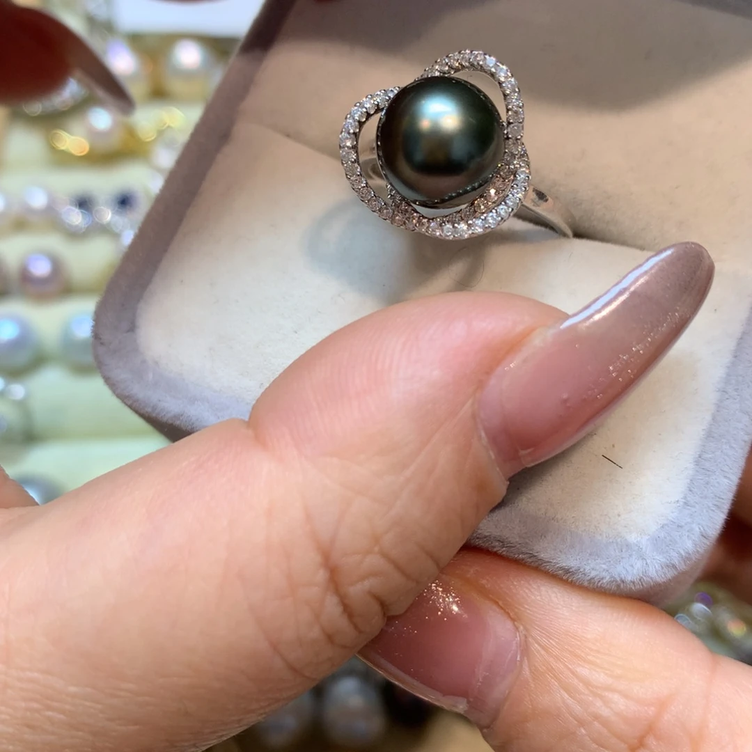 海水珍珠戒指银S925镶嵌