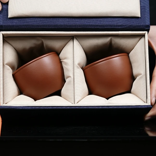 赵掌柜紫砂  朱泥浮力杯套组