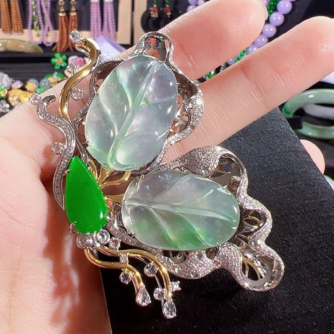 翡翠18K金镶嵌颈饰 签收后24小时鉴赏期