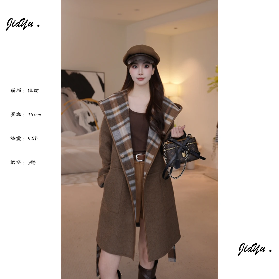 【佳瑜】设计师 顶奢！时尚显瘦气质款羊毛大衣25D316