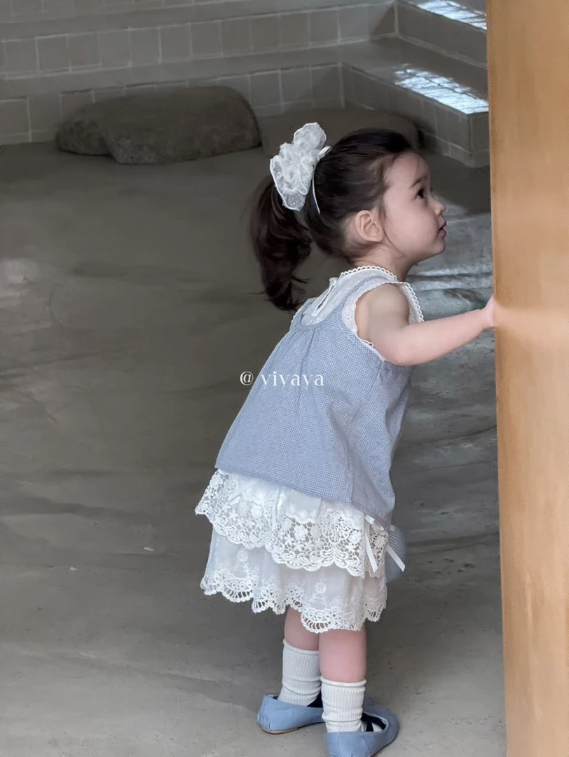 25夏~女童蝴蝶结双层短裙5323