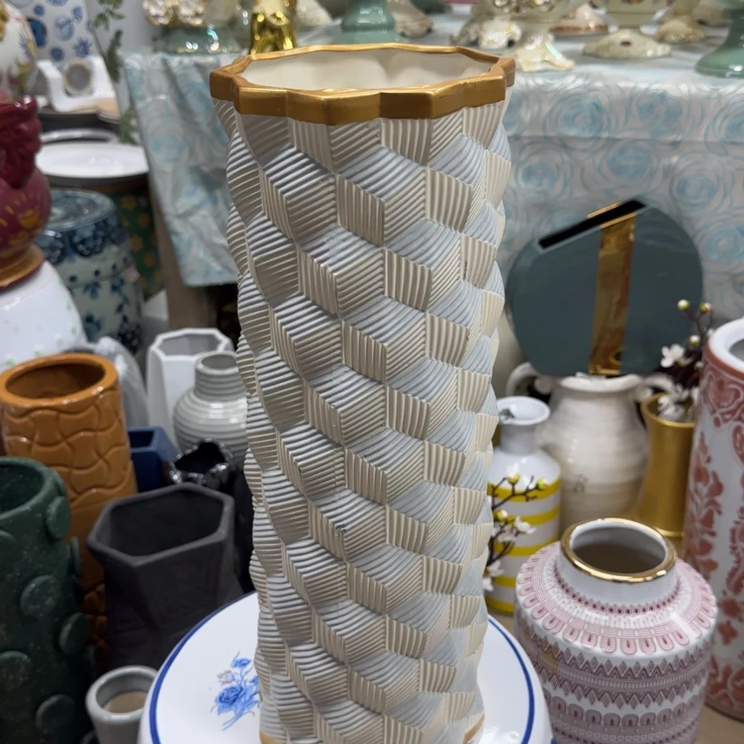 瓷片陶瓷工艺花瓶摆件