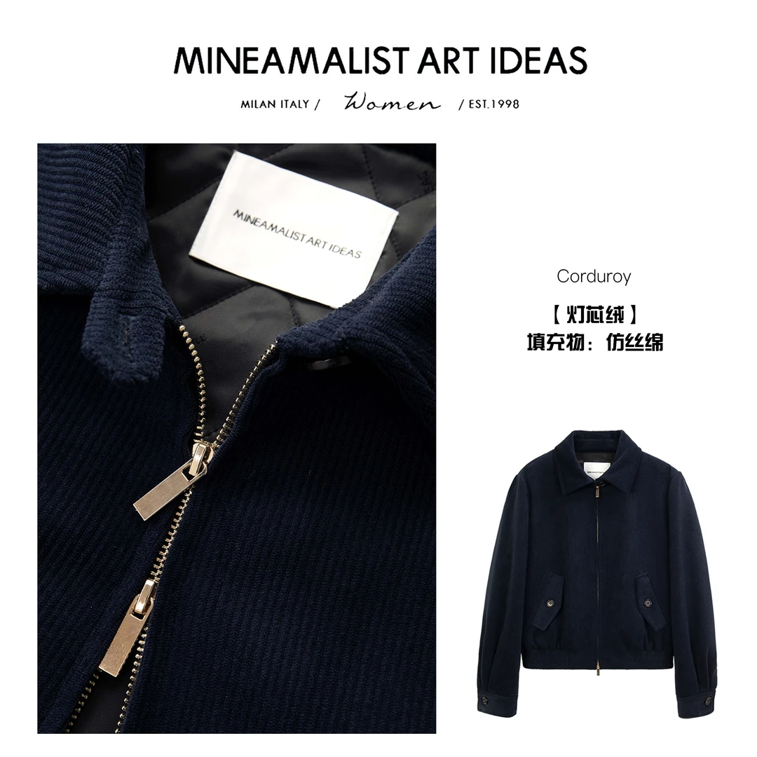 MINEAMALIST ART IDEAS复古灯芯绒夹棉短款夹克外套ZY1713