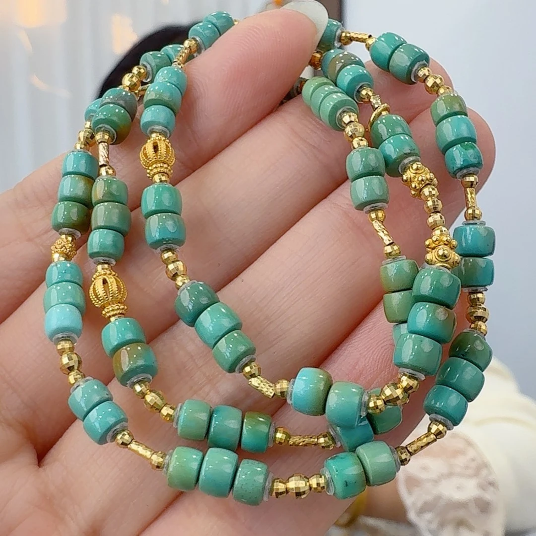 绿松石18K金镶嵌珠宝奇石