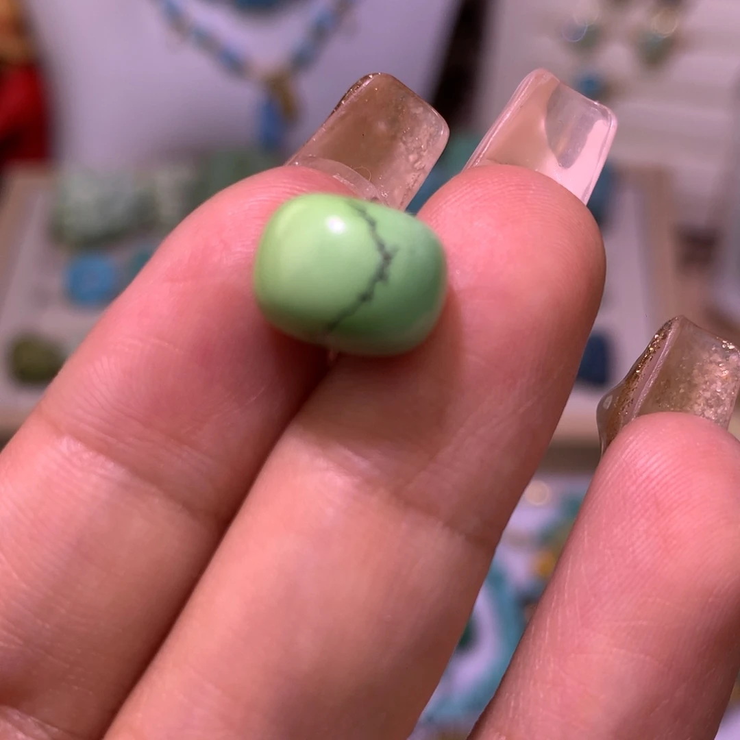 绿松石珠宝奇石未镶嵌菜籽老型珠