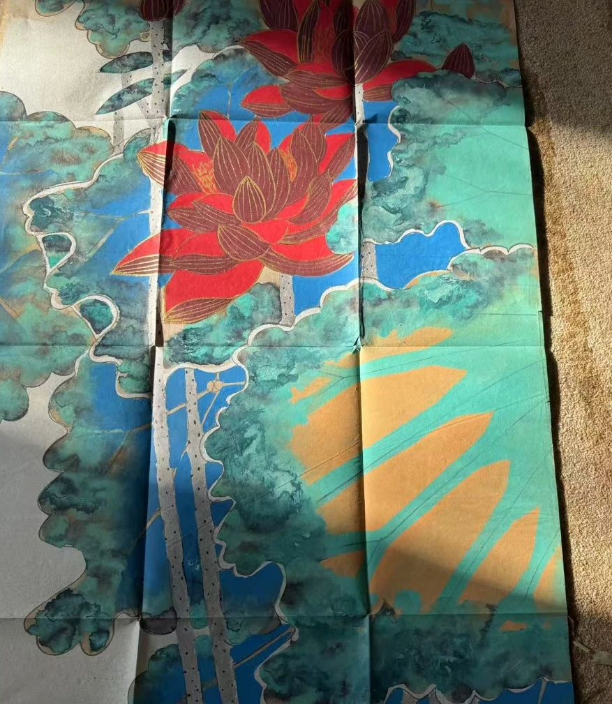 千古书画院 精品 荷花图【精品】仿古印刷装饰画