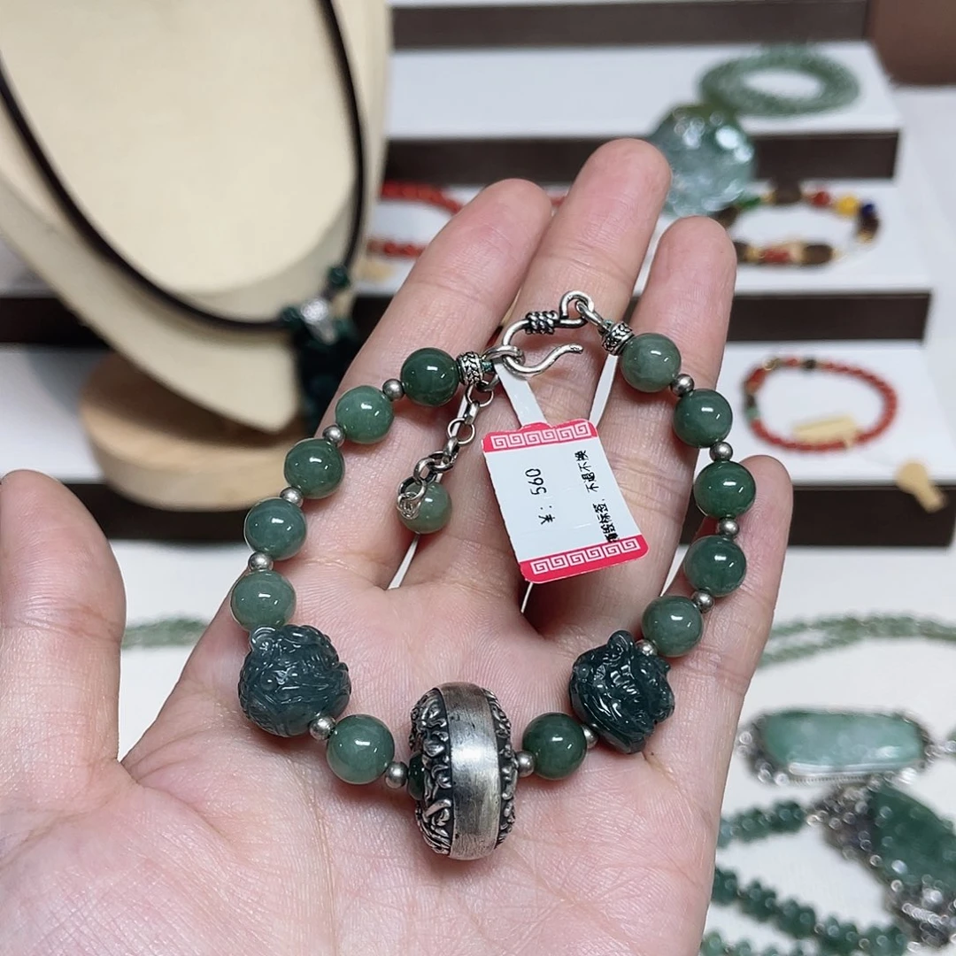 足银足银錾刻配饰手链