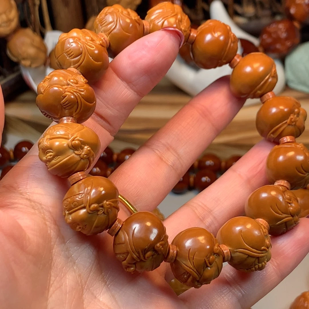 手串/手链橄榄核董*锁橄榄核财神手串