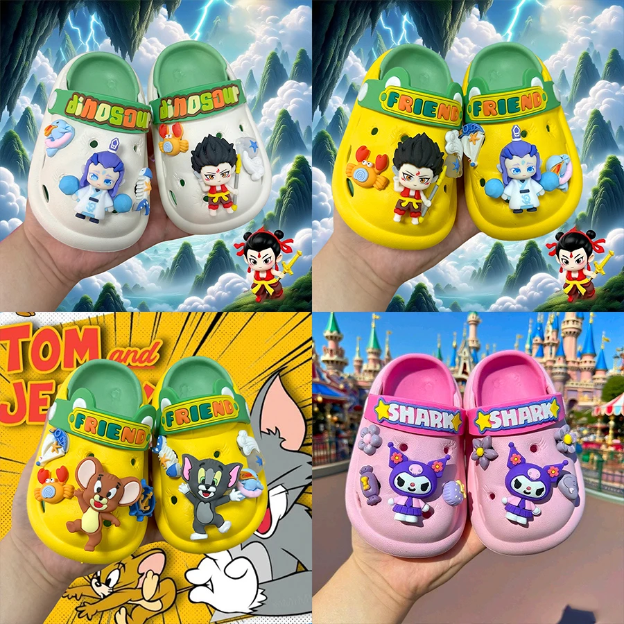 哪吒儿童凉拖鞋男女童踩屎感宝宝防滑软底室内洗澡亲子中小童凉拖