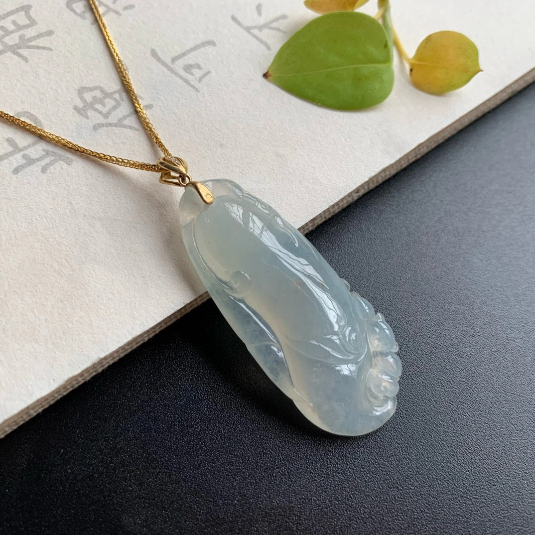 天然A货缅甸翡翠吊坠《福瓜》气质女士冰透精美大女王