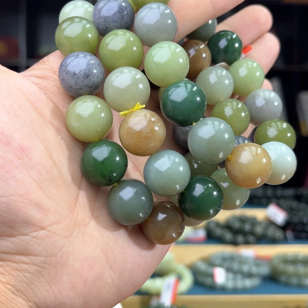 和田玉手串未镶嵌纯天然和田玉多宝16多样性发其一