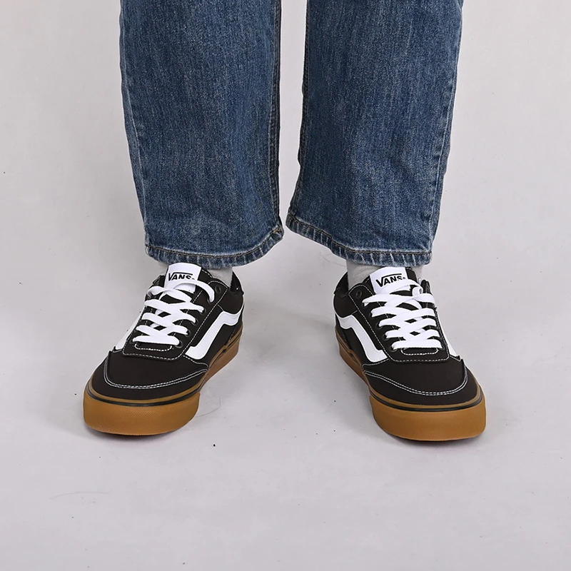 Vans范斯 Brooklyn LS深棕色牛筋底简约复古帆布鞋VN000D7QD4C