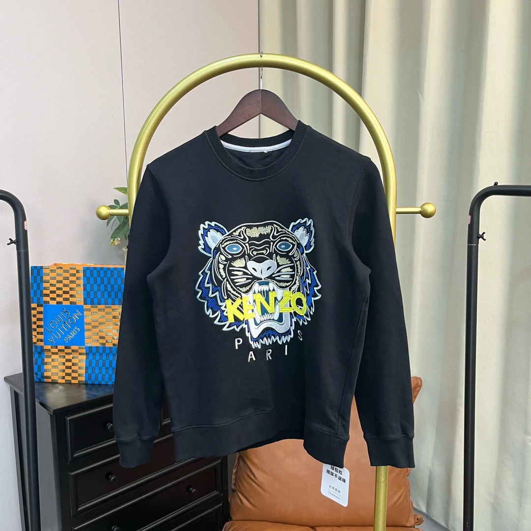 99新 KENZO/肯佐 黑色虎头字母logo长袖 99新 无尺码无领标