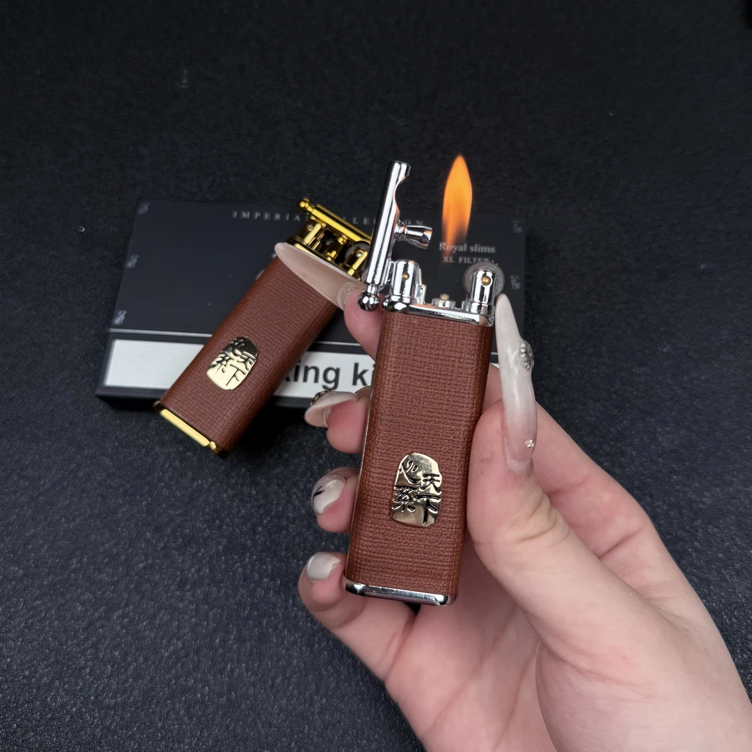 苏苏原创心系天下复古砂轮充气打火机怀旧设计高档个性送男友礼物