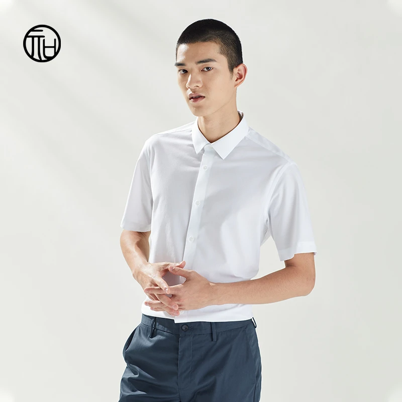 亓口成衣免烫易打理四面弹弹力舒适短袖衬衫 /8228