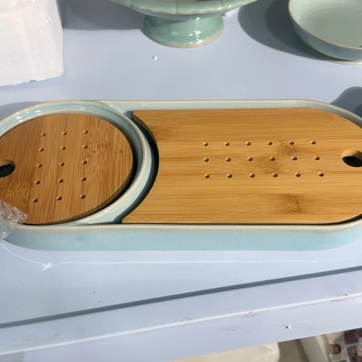 在***上微瑕天青长茶盘11