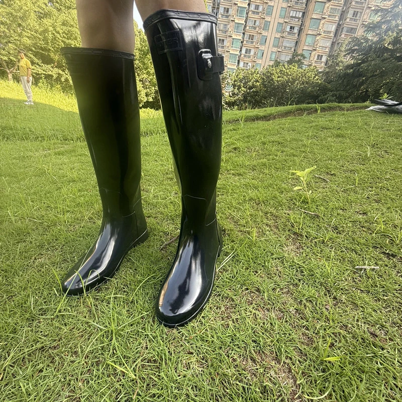 亨特简约硫化雨鞋长筒时尚欧若智性风橡胶材质防水防滑耐磨雨靴