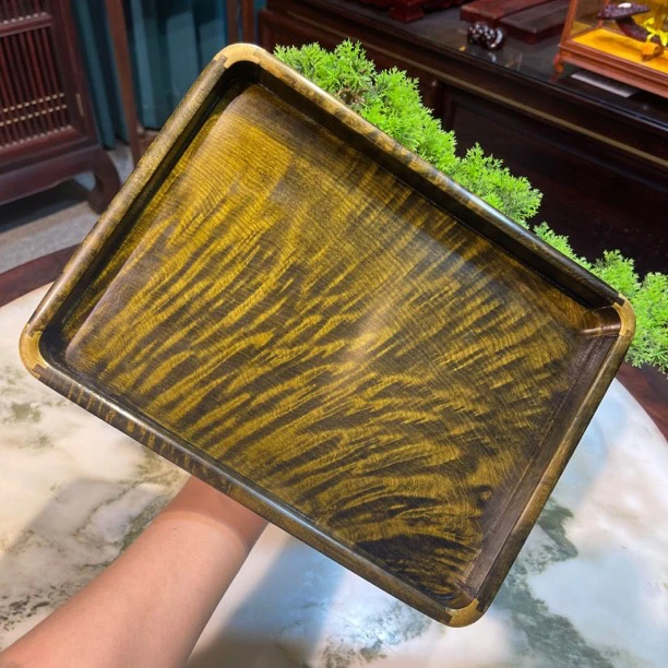 金丝楠木绿料茶盘文呈盘