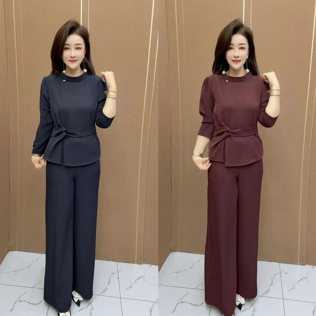 时尚11款领坠长袖衫+裤子两件套