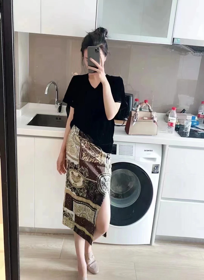 真丝丝绒短袖上衣百搭气质