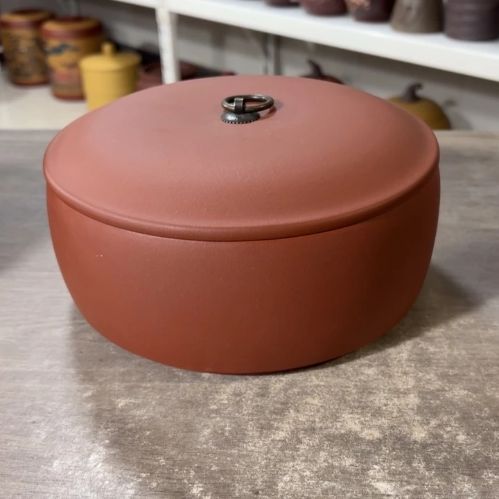 紫砂茶叶罐三饼罐