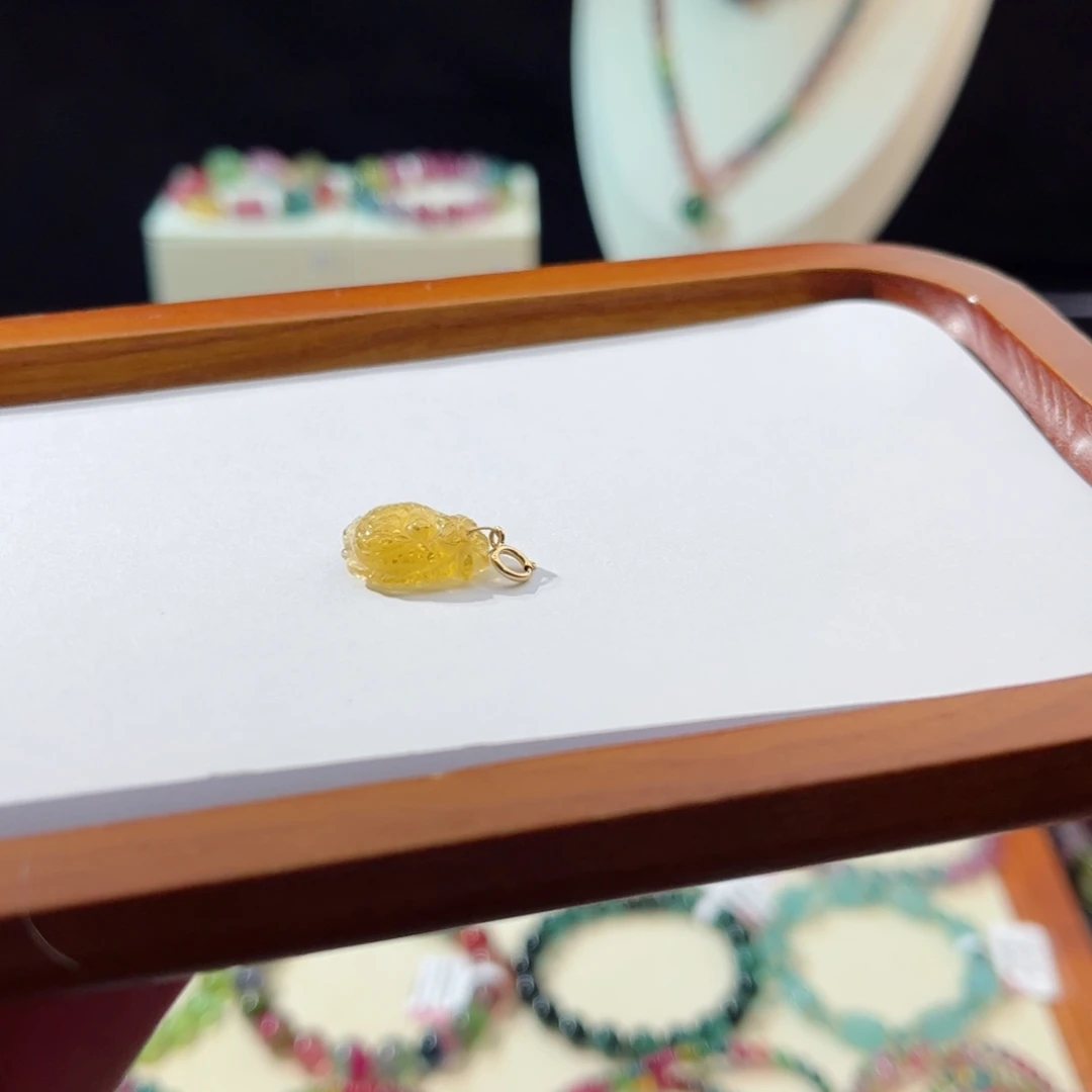 碧玺吊坠(不含链)18K金镶嵌吊坠