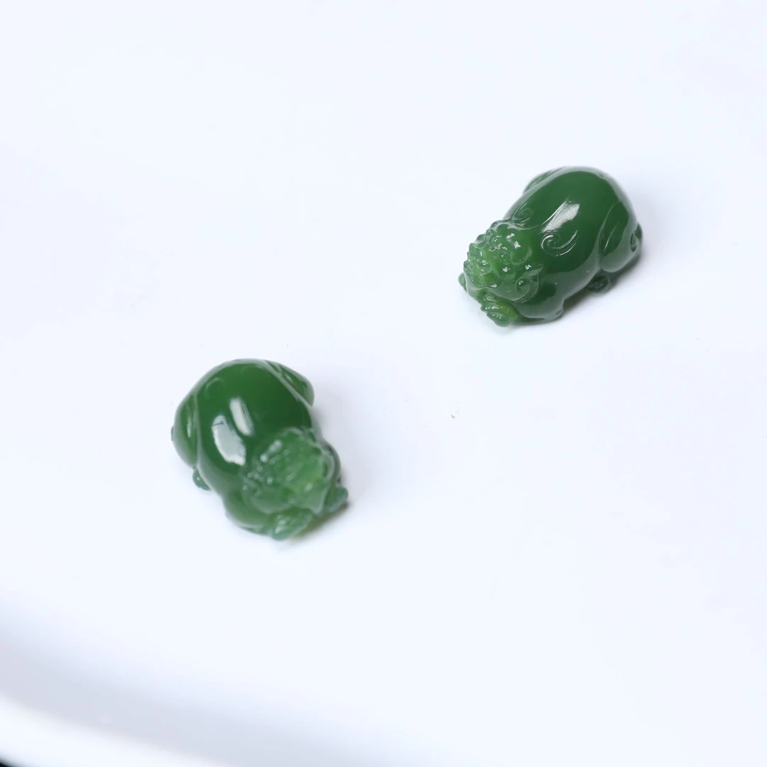 【潮生珠宝】·臻品·和田玉碧玉冰底貔貅吊坠多样性发一