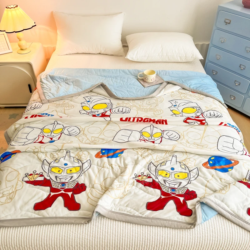 奥特曼凉感丝夏被120学生宿舍床儿童午睡被子可水洗凉感可爱婴童