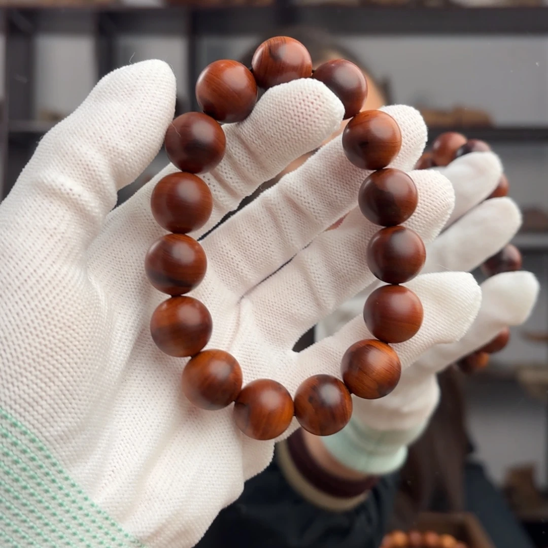 柏木（崖柏）手串/手链 1.5干黑牛毛纹20克 虫香料甜奶药