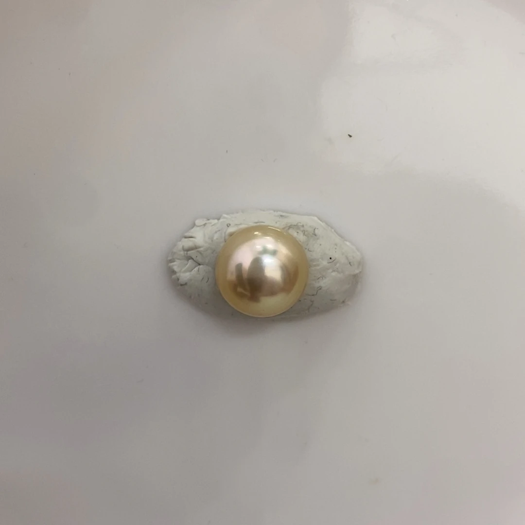 海水珍珠裸珠金珠无暇背镶12.2mm