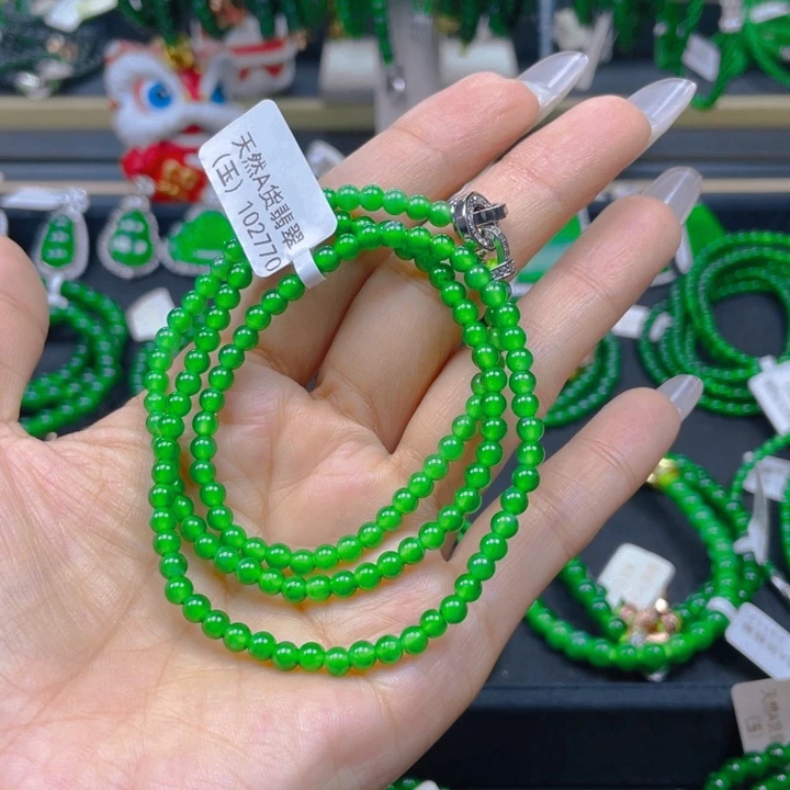 翡翠未镶嵌颈饰正阳绿4