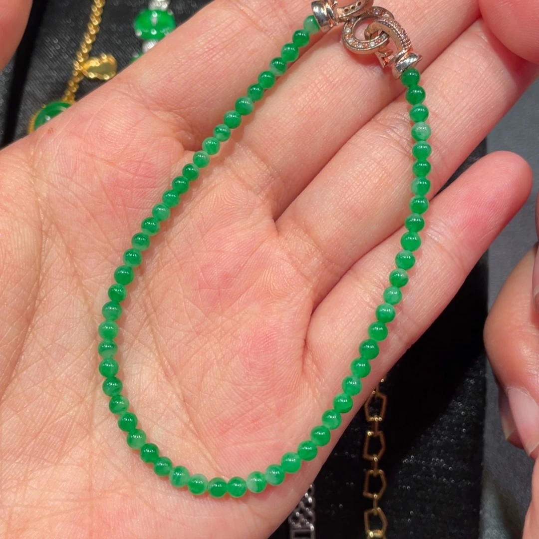 翡翠未镶嵌颈饰珠链