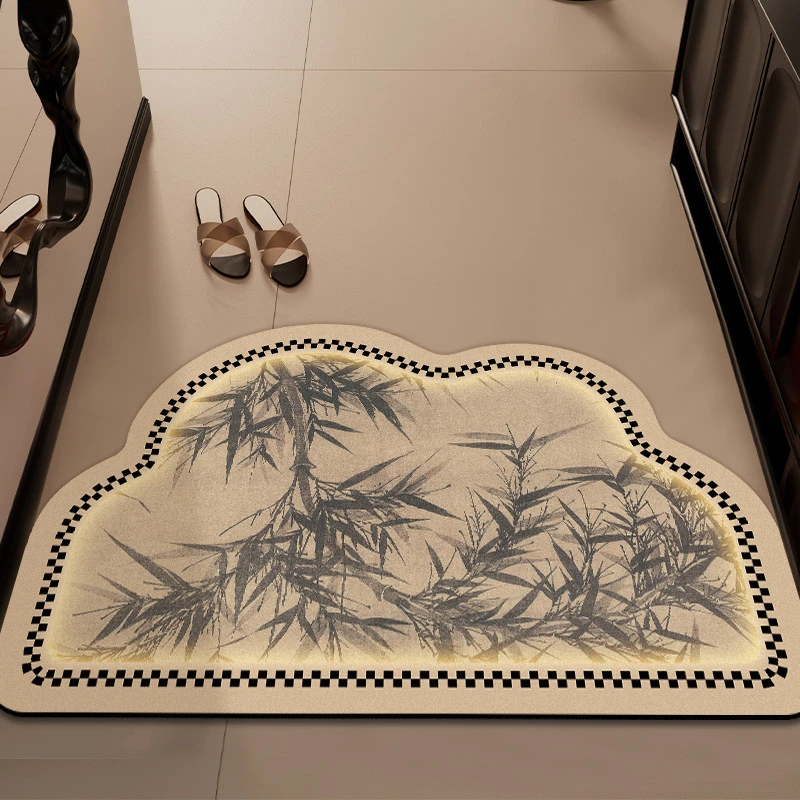 硅藻泥入户门地垫浴室家用进门防滑脚垫地毯吸水卫生间裁剪速干