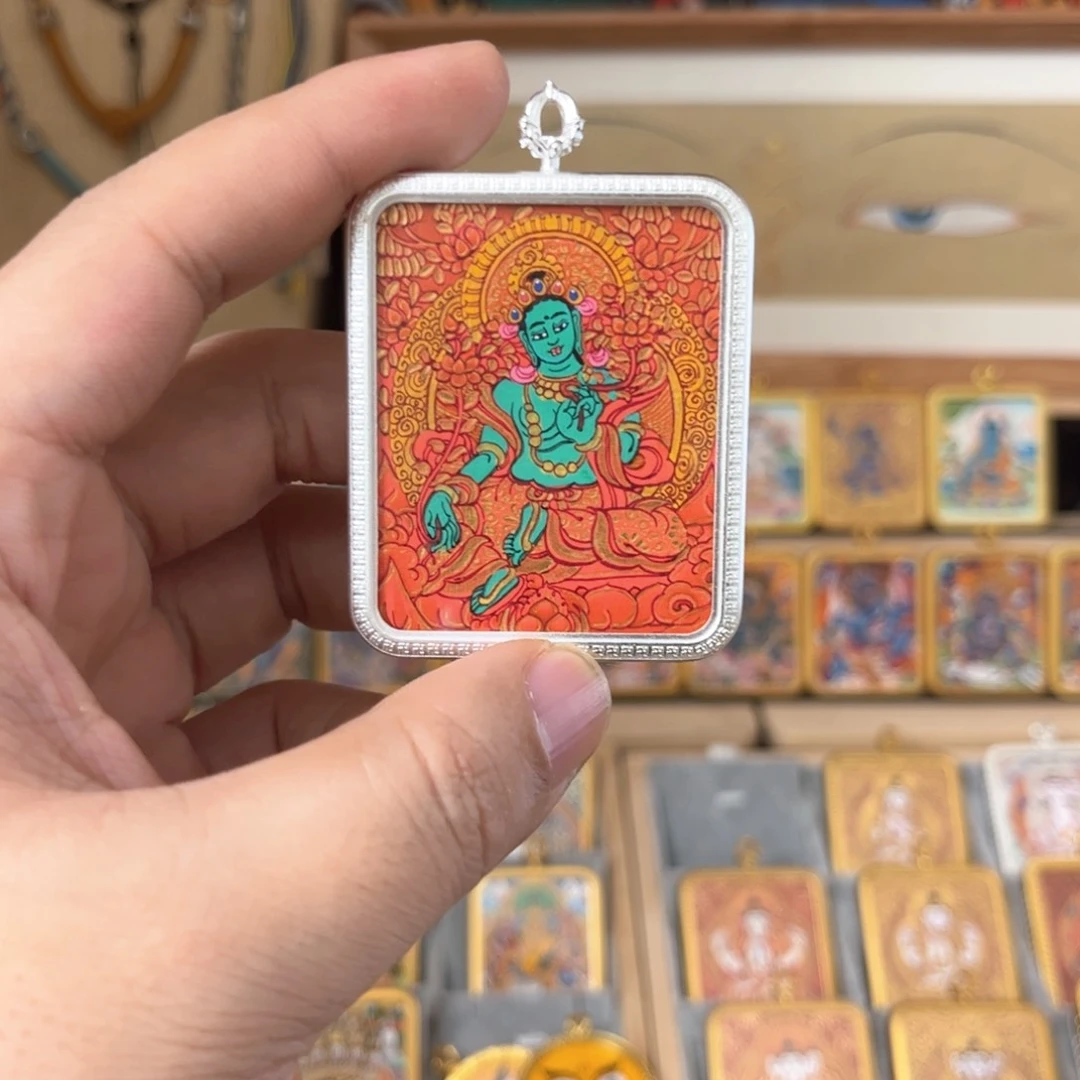 吊坠阿****？有点梵唐卡   红唐绿度母