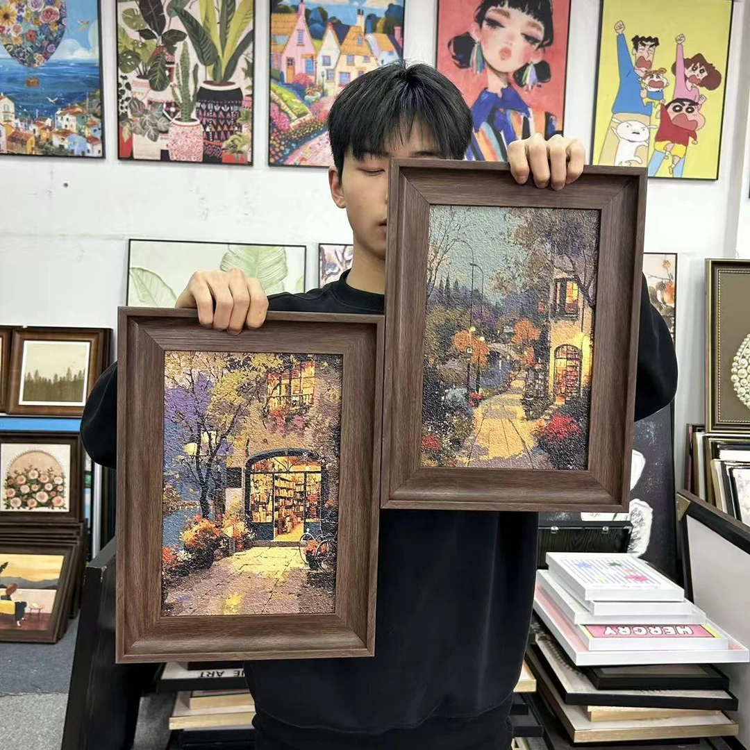 暮色下的街角书店复古艺术挂画客厅沙发卧室背景墙装饰画3040