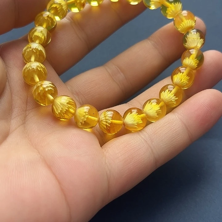 琥珀未镶嵌裸石手串