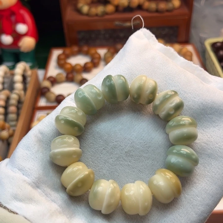 菩提根/象牙果手串卡21雕刻干磨蘑菇微瑕