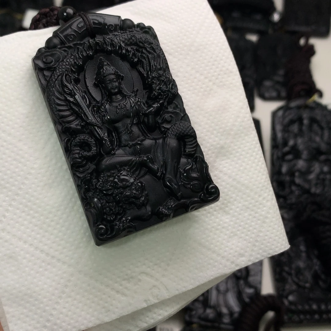 天然缅甸a货钢琴黑挂件