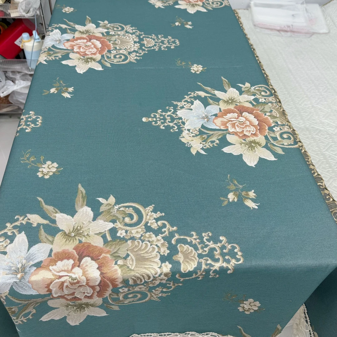 内径110*160（含花边120*170）天丝贡缎餐桌茶几布