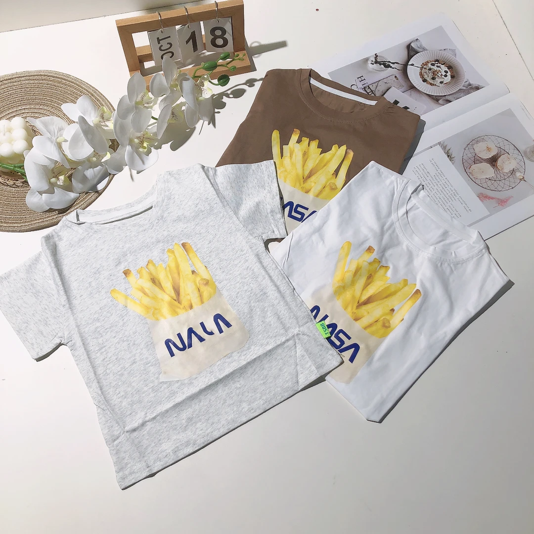 K175天使儿童夏季短袖T恤薯条图案（身高+20拍