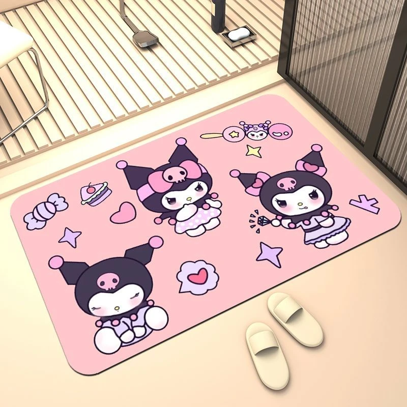 卡通浴室硅藻泥吸水地垫库洛米卫生间防滑垫可爱门口厕所脚垫