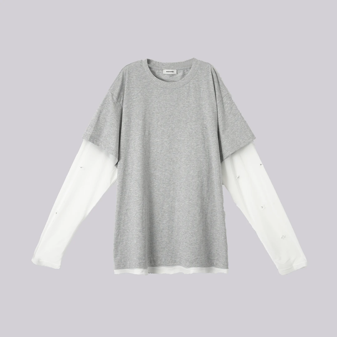 WKK   假两件花朵上衣