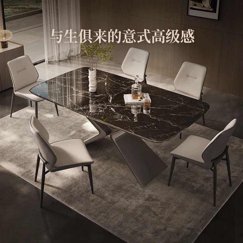 家具好物推荐芝华仕轻奢微晶石岩板餐桌椅高级感家用饭桌CT187