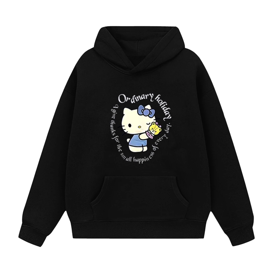凯颂大码300斤卡通潮流HelloKitty猫卫衣男女秋冬宽松显瘦上衣