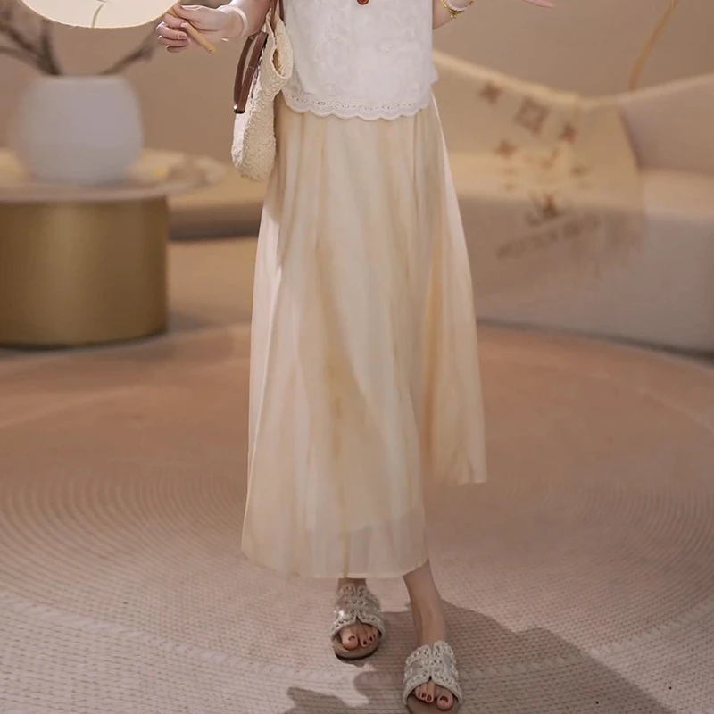 法式高级感垂感半身裙女2025夏季新款小众女装贵气百搭中长款裙子