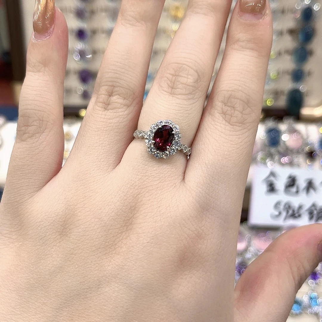 海蓝宝石戒圈银S925镶嵌