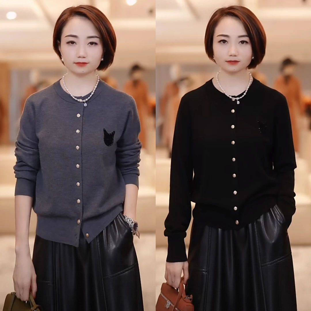 【L*P招财猫】2025新款女士轻奢百搭显瘦针织衫60-2953