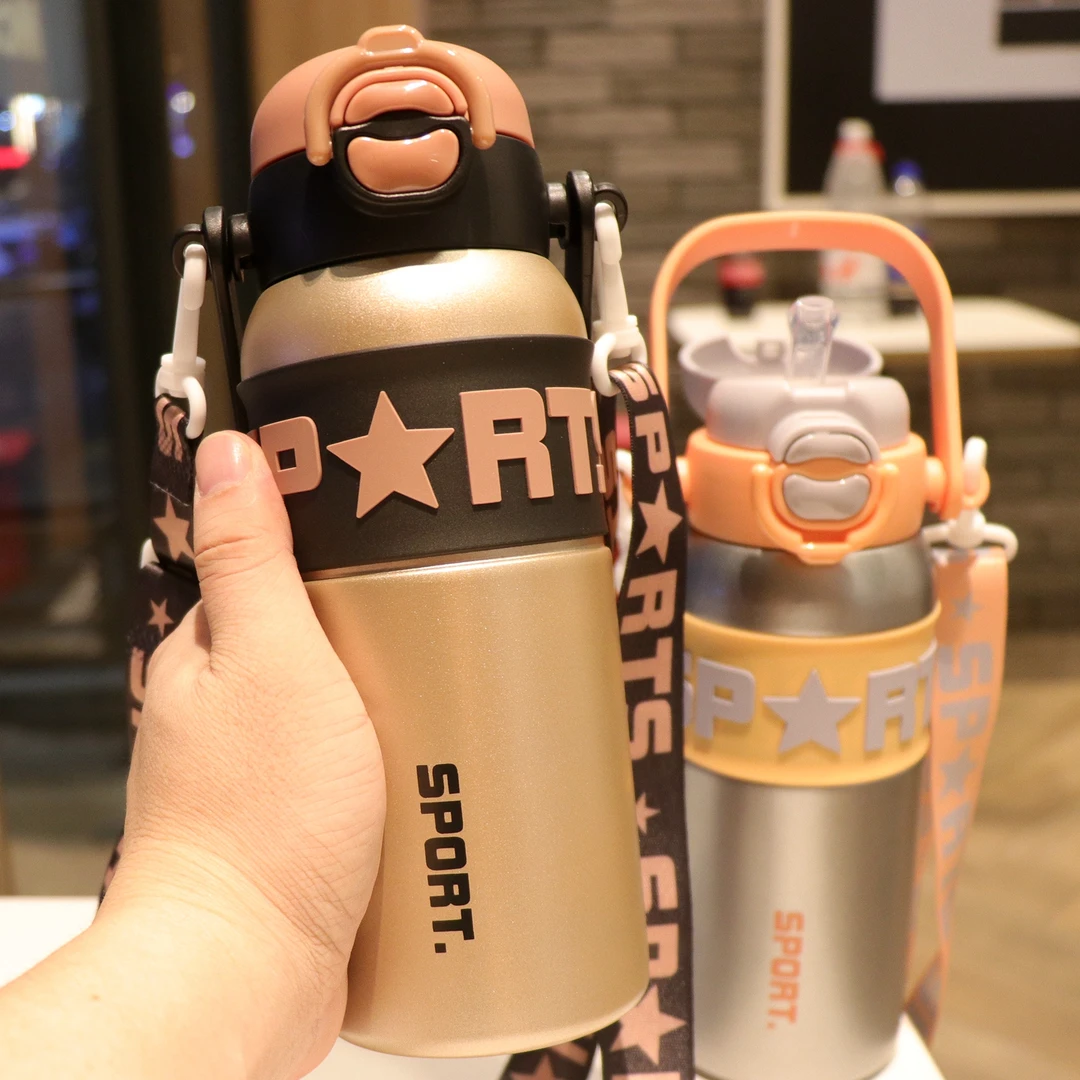 大容量保温杯吸管杯手提式便携运动水壶时尚杯子男款2025新款水杯