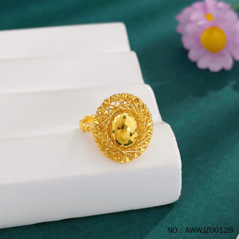 #绕线 #小红书 【精品】镂空活口戒指鱼鳞鸽子蛋女戒足金999