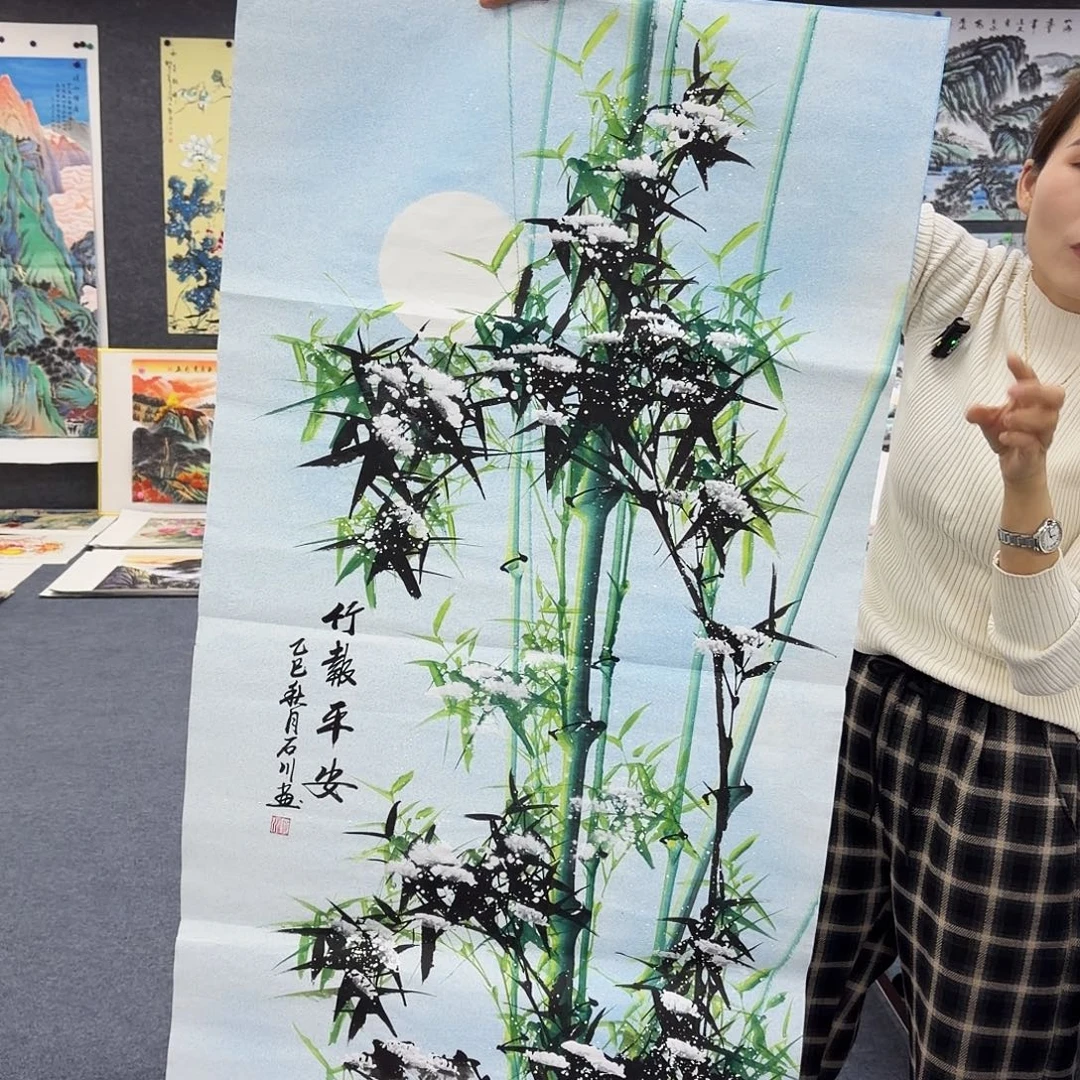 国画作品小姐姐放漏中